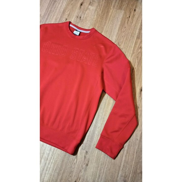 Nike Ohio State Sweatshirt Mens Small Buckeyes Red Fleece Therma Fit Oversized - Picture 3 of 16